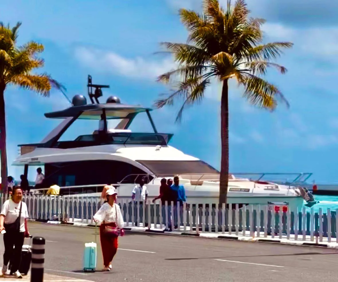 Speedboat at a jetty ready for resort transfer